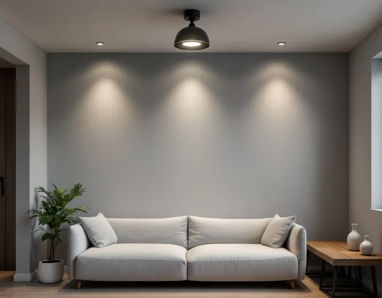 La misma sala iluminada con luz neutra
