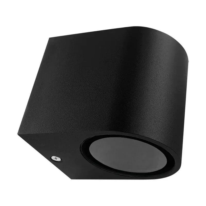 Luminaria pared cilindro sencilla negra IP54 exterior base GU10