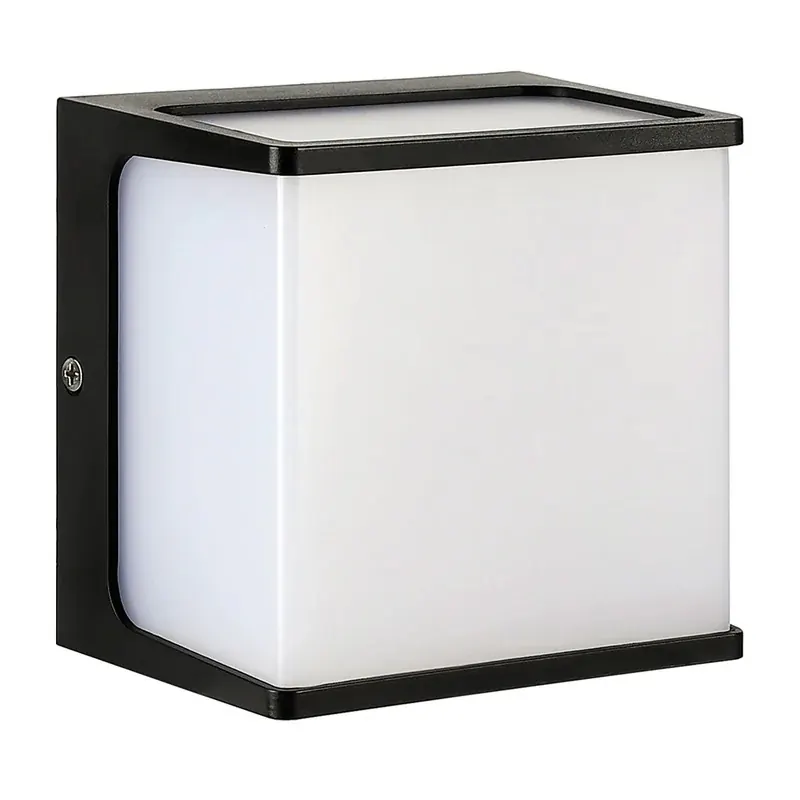 Luminaria LED pared cubo de luz aluminio exterior IP65 8W 570LM blanco cálido 3000K