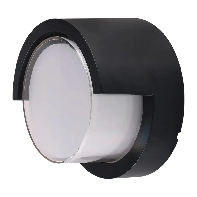 Luminaria LED pared círculo de luz aluminio exterior IP65 12W 950LM blanco cálido 3000K