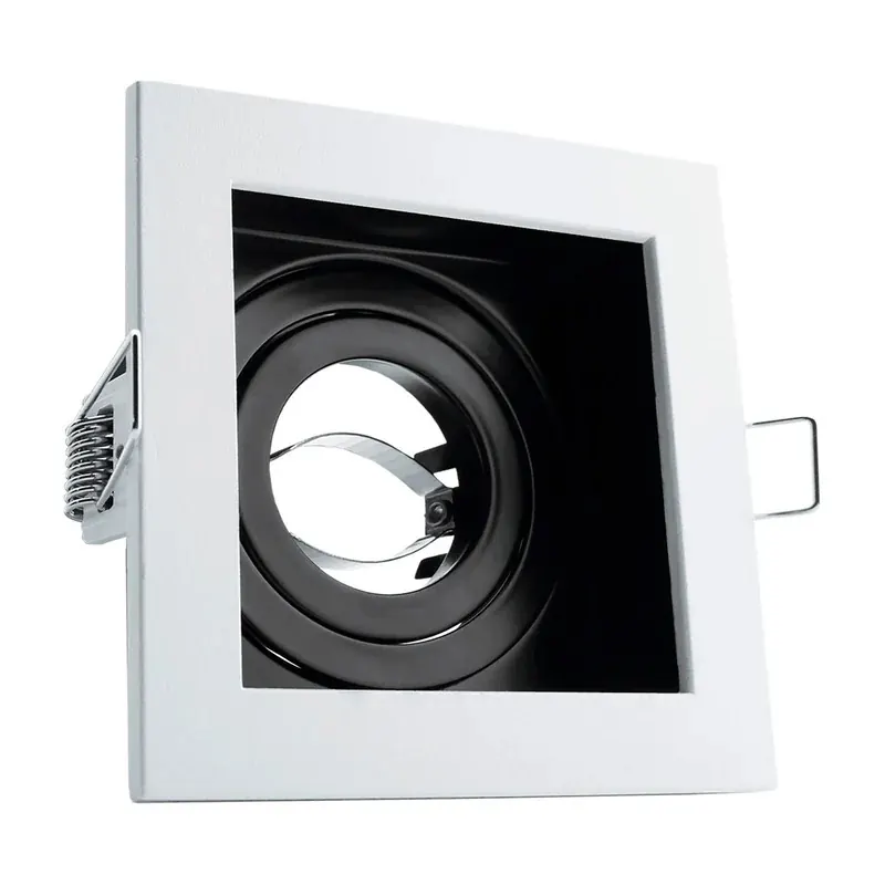 Decorativo empotrable para spot sencillo con base GU10 contorno blanco