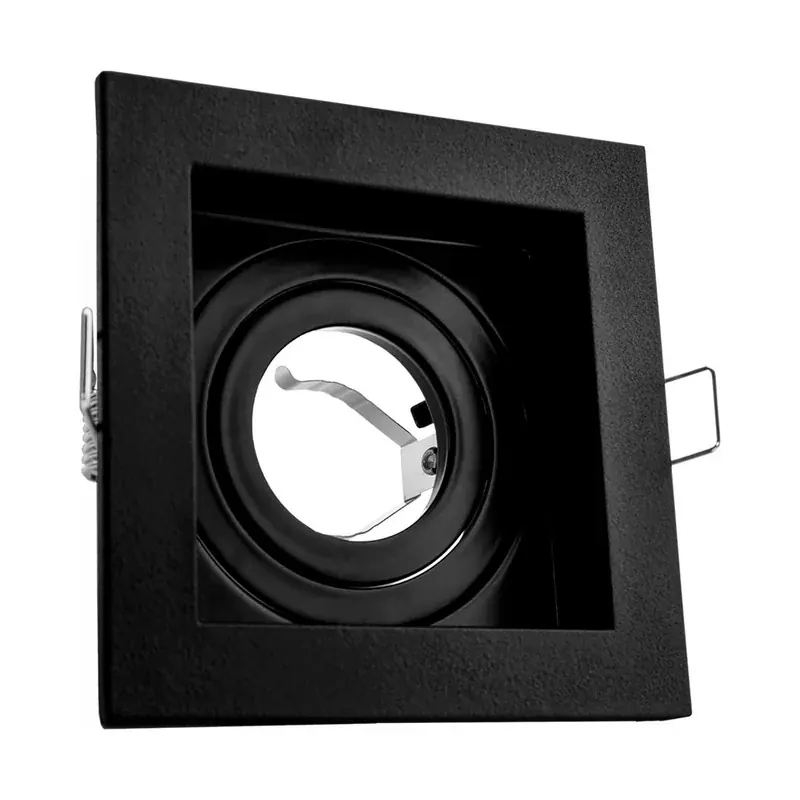 Decorativo empotrable para spot sencillo con base GU10 contorno negro