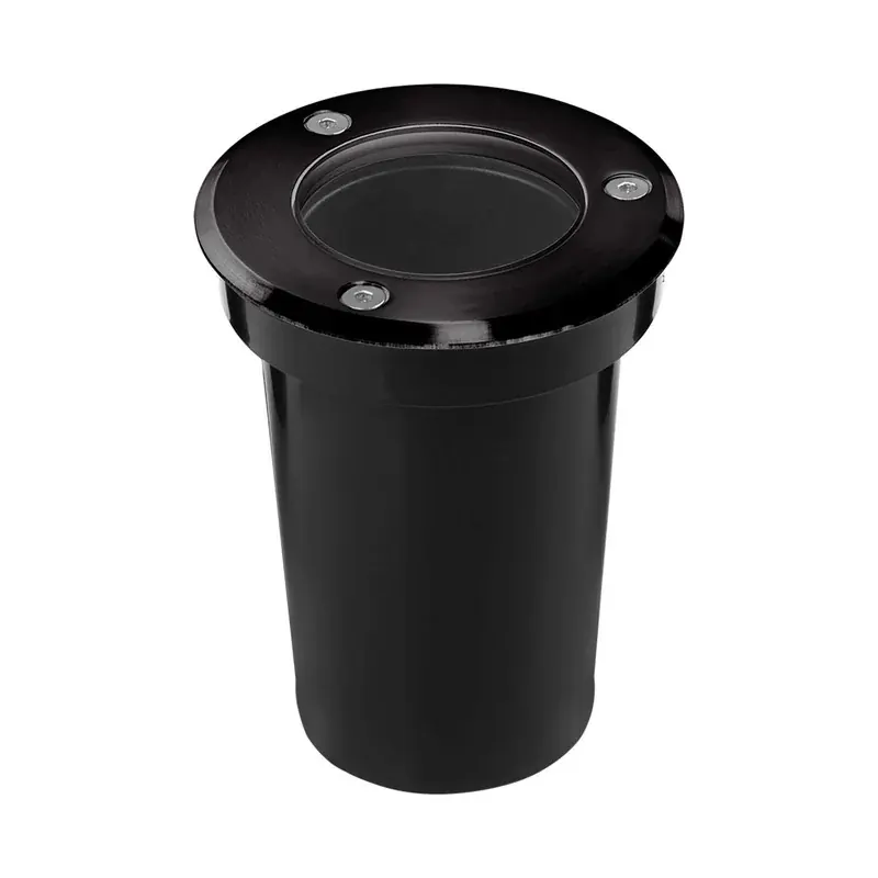 Empotrable piso color negro y vidrio templado exterior base GU10