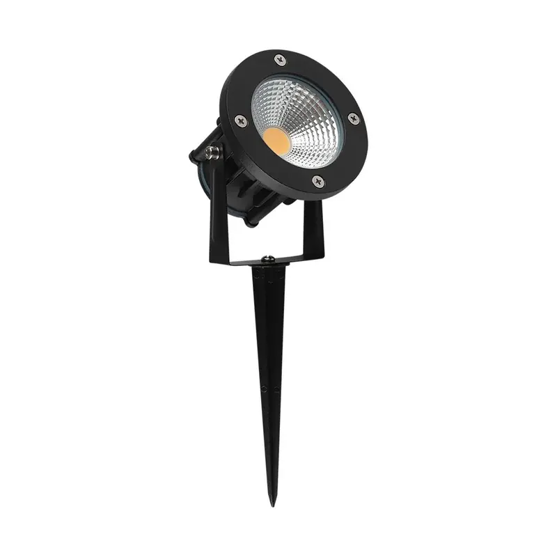Luminaria LED jardín estaca negro 12W 950LM IP65 exterior blanco frio 6500K
