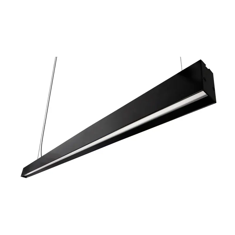 Decorativo colgante LED lineal aluminio negro interior IP20 40W 3800LM 1.2M blanco cálido 3000K