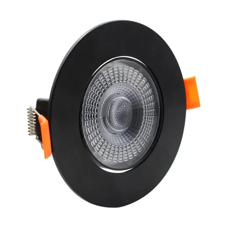 Panel LED mini redondo negro empotrable 3W/5W/7W 560LM IP20 policarbonato y poliamida CCT 6500K 4000K 3000K