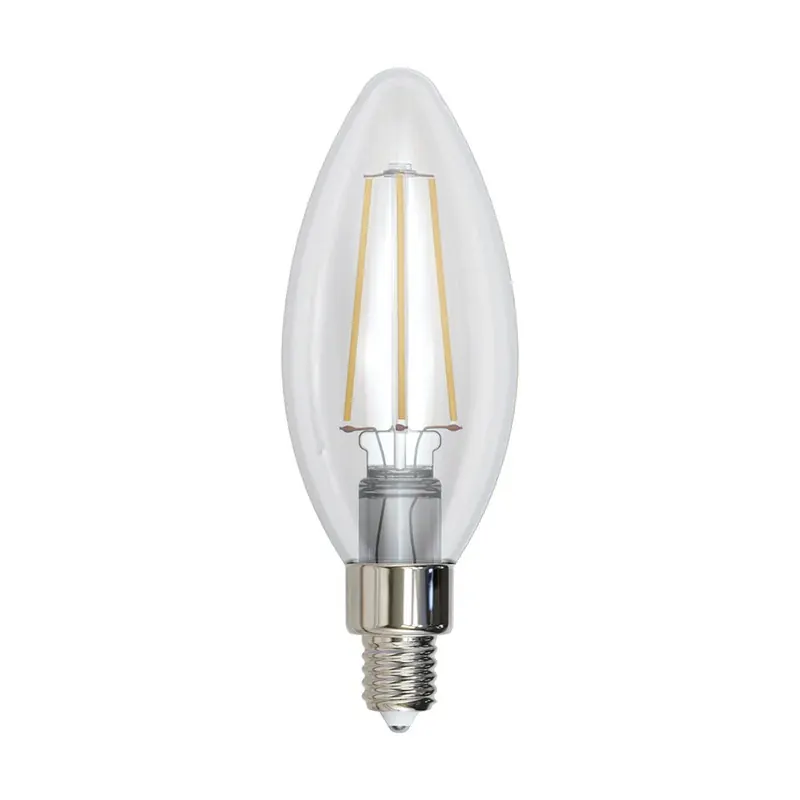 Lámpara LED filamento vela E12 4W 150LM 100-140VCA interior IP20 blanco cálido 2700K