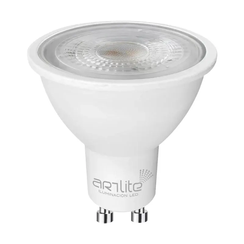 Lámpara LED spot GU10 7W atenuable 127V interior IP20 blanco cálido 3000K