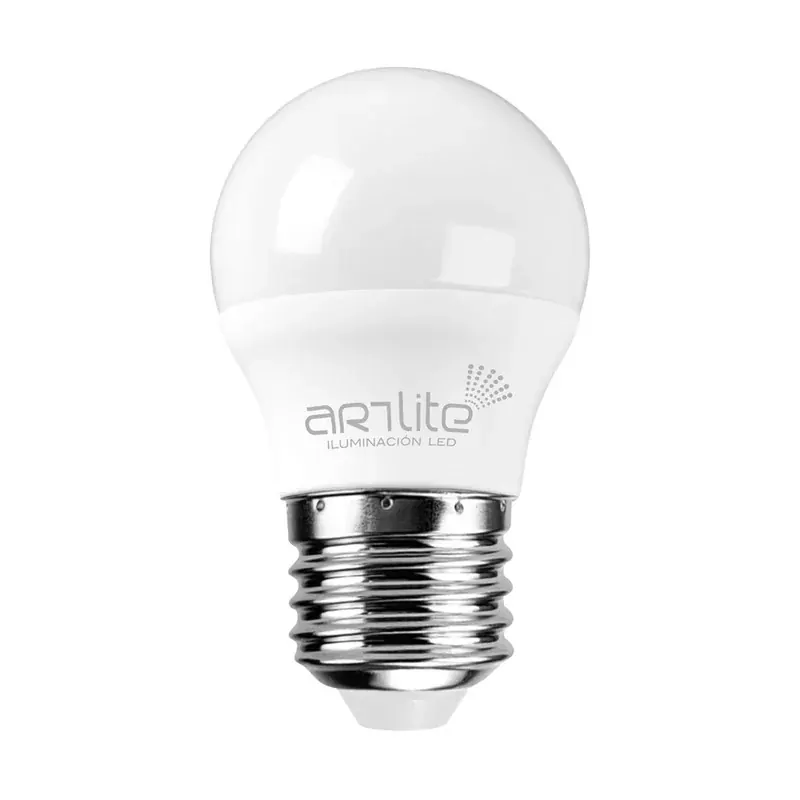 Lámpara LED bulbo G45 base E27 3W 270LM 127VCA interior IP20 blanco frio 6500K