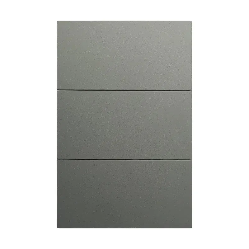 Placa gris oxford luxury apagador de 3 interruptores 3 vias 127/250VCA plástico ABS 74X112MM skin feel
