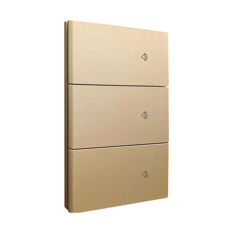 Placa dorada luxury smart WIFI bt apagador de 3 interruptores con neutro