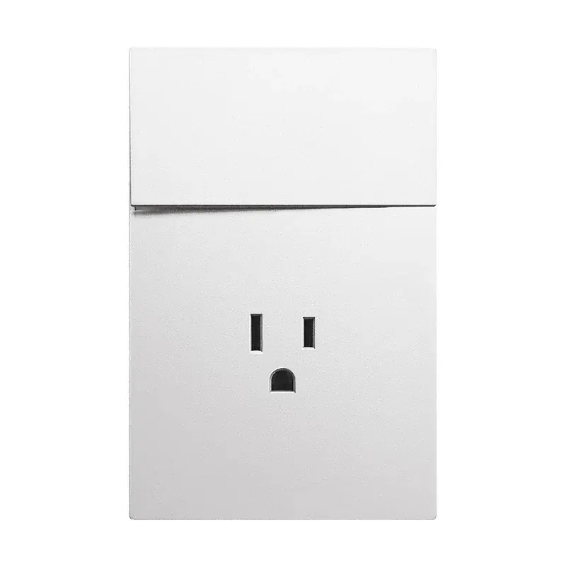 Placa blanco mate luxury contacto sencillo y apagador de 1 interruptor 3 vias 127/250VCA plástico ABS 74X117MM skin feel