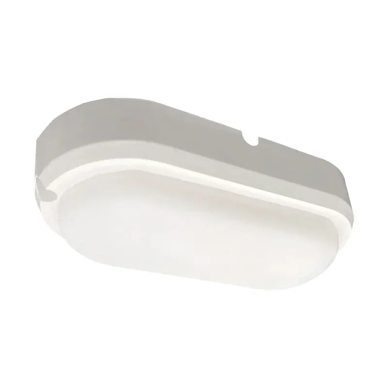 Luminaria LED nautica pared sobreponer 12W 90-260VCA policarbonato exterior IP54 blanco frío 6500K