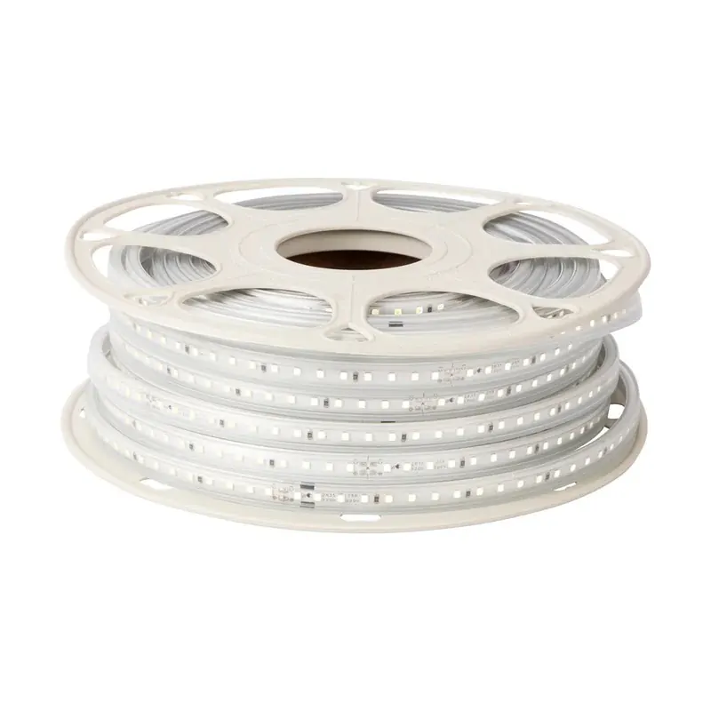 Manguera doble LED 120PZ/M SMD2835 rollo 25M 150W 127VCA exterior IP65 azul