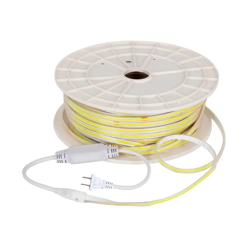Manguera LED COB 288LEDs/M rollo 25M 250W 127VCA exterior IP65 blanco frio 6500K