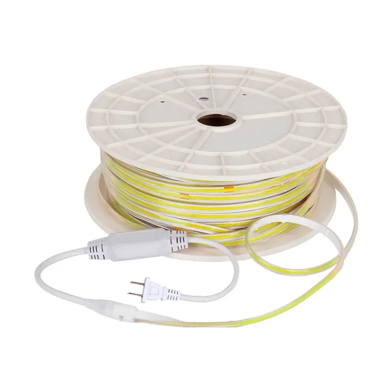 Manguera LED COB 288LEDs/M rollo 25M 250W 127VCA exterior IP65 blanco neutro 4000K