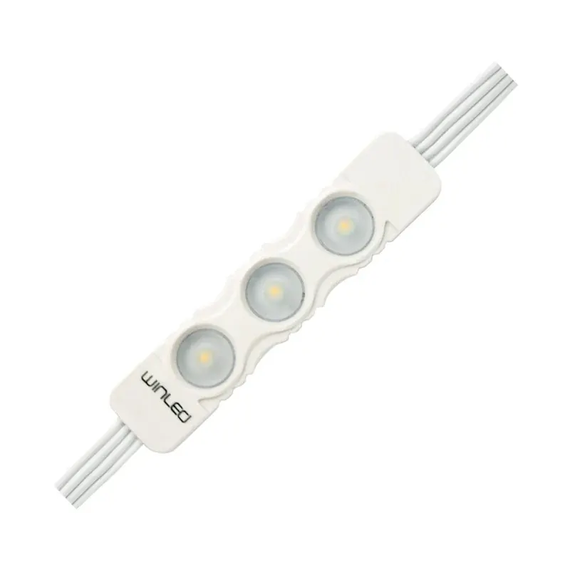 Tira de módulos 3 LEDS SMD2835 100 módulos 160W (1.6W c/u) 110-140VCA exterior IP67 blanco cálido 3000K IP67