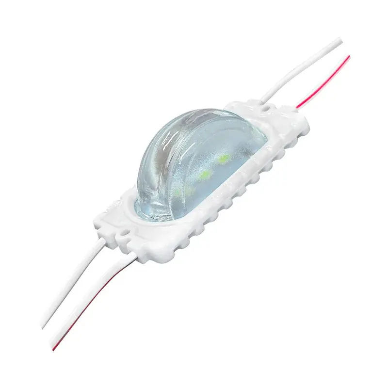 Tira de módulos LED abanico 100 módulos 144W (1.44W c/u) 12VCD exterior IP54 PC + aluminio blanco cálido 3000K IP67