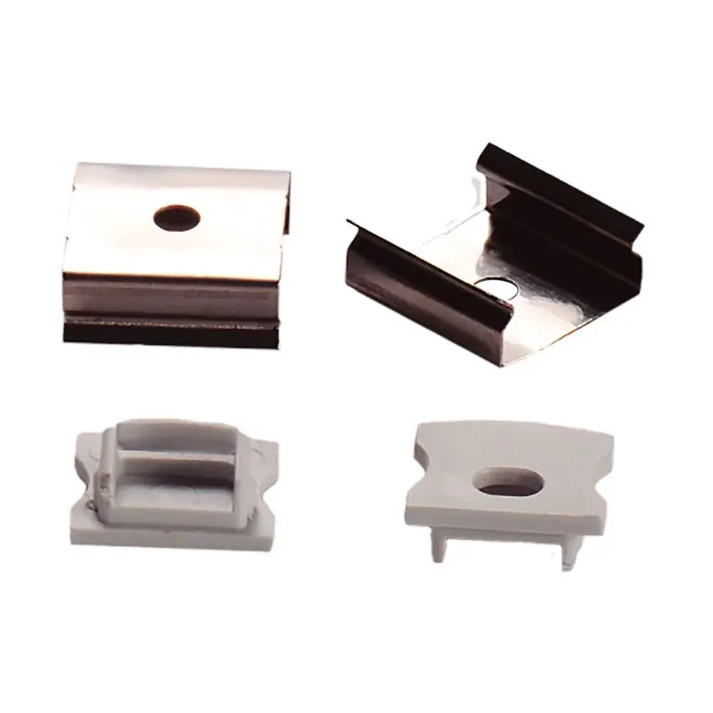 Kit para montaje perfil de aluminio WPE-101 incluye 10 tapas de plástico y 10 clips de aluminio
